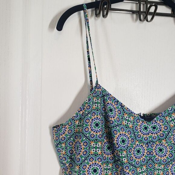 J. Crew Factory Dress Womens 12 Green Mini Seaside Cami Pockets Spaghetti Strap - Picture 13 of 16